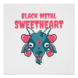 Póster lindo baphomet de cabeza de cabra