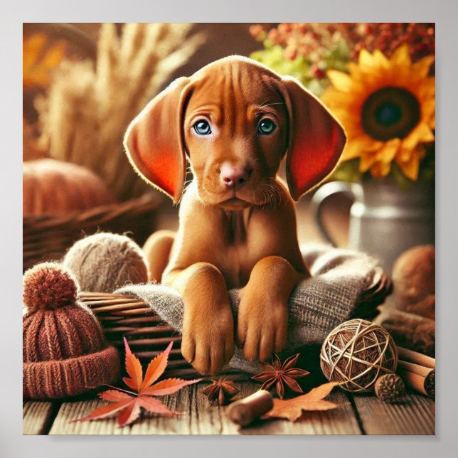 Póster lindo cachorro de Vizsla (Frente)