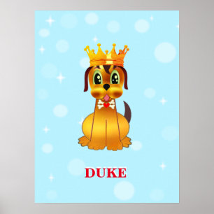Póster Lindo cachorro real dibujo animado