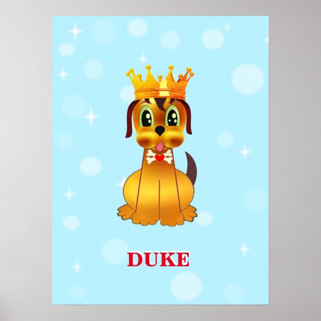 Póster Lindo cachorro real dibujo animado (Frente)