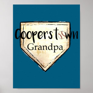 Póster Lindo Cooperstown Ny Abuelo Lindo Béisbol
