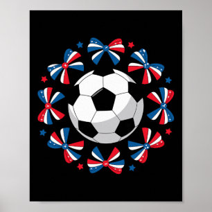 Póster Lindo Coqueto Lazos De Fútbol Día De Partido Mama