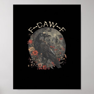 Póster Lindo Cuervo Ave Divertido Diseño Gráfico Creativo