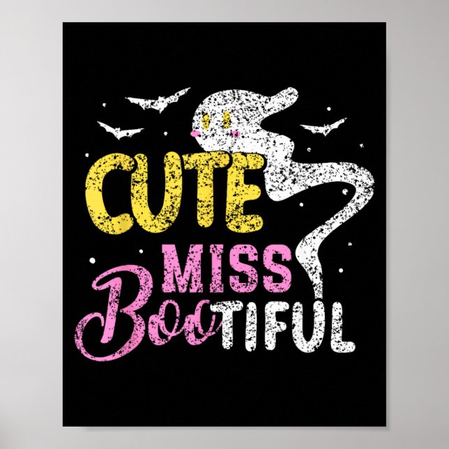 Póster Lindo disfraz espeluznante de niñas Miss Bootiful  (Frente)
