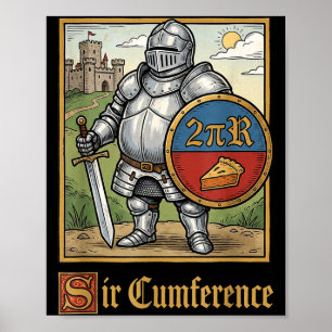 Póster Lindo divertido caballero Cumference caballero med