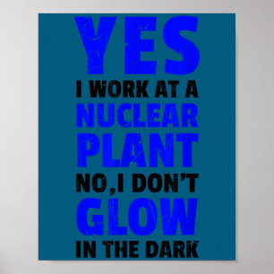 Póster Lindo divertido planta de energía nuclear no brill
