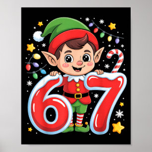 Póster Lindo Elfo Seis Siete 6 7 Meme Divertido Disfraz d