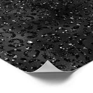 Póster Lindo estampado de piel de leopardo guepardo negro