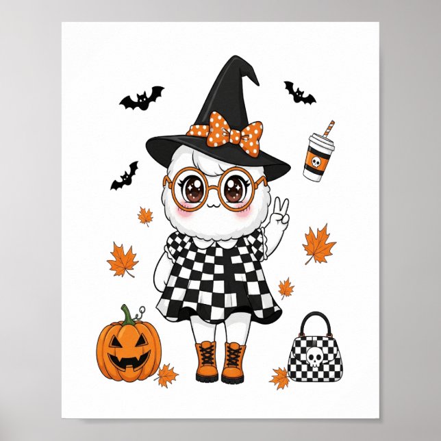 Póster Lindo Fantasma de Halloween (Frente)