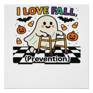 Póster Lindo fantasma de terapia física para la prevenció