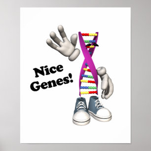 Póster Lindo Genes ADN divertido
