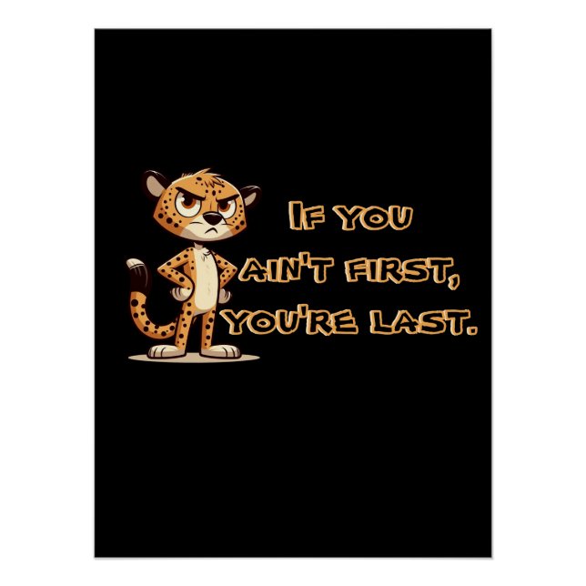 Póster lindo guepardo descontento (Anverso)