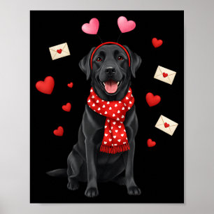 Póster Lindo Labrador Día de San Valentín Perro Mamá - Di