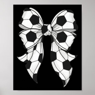 Póster Lindo lazo de coqueta de fútbol para mujeres y niñ