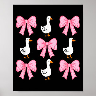 Póster Lindo lazo de coquetería Ganso Pato Otoño Hallowee
