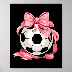 Póster Lindo lazo rosa Coquette Ll Chica de fútbol Estéti