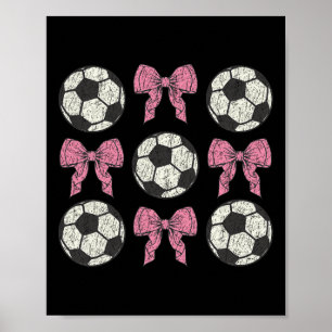 Póster Lindo lazo rosa Coquette Ll Chicas de fútbol Estét