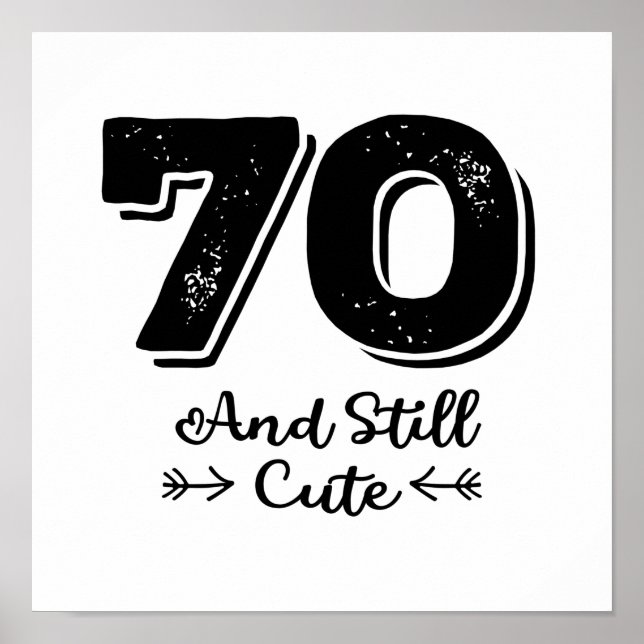 Póster lindo lindo 70 cumpleaños de citas (Frente)