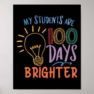 Póster Lindo Mis Estudiantes Son 100 Días Más Brillantes