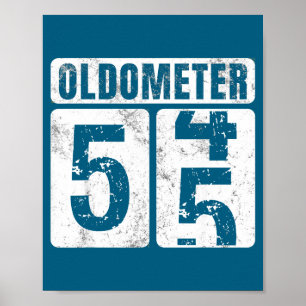 Póster Lindo Oldómetro 55 Antiguo Divertido 55º