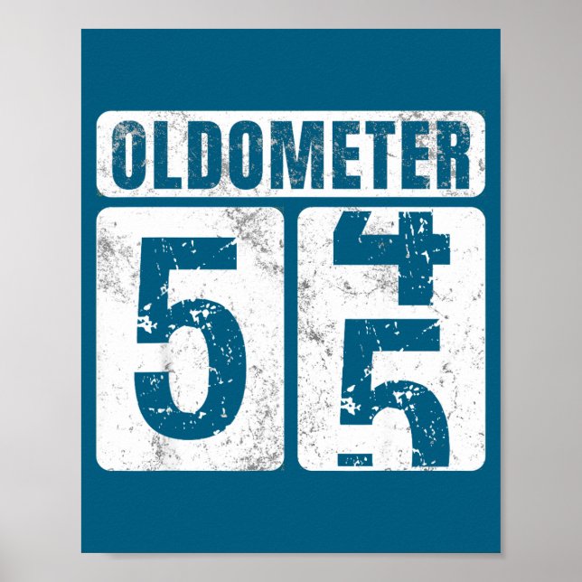Póster Lindo Oldómetro 55 Antiguo Divertido 55º (Frente)