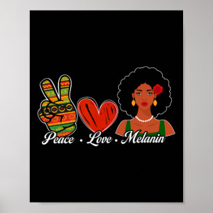 Póster Lindo Paz Amor Melanina Mes de la Historia Afro Ne