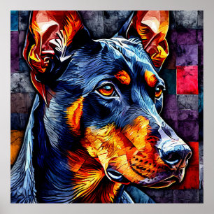 Póster Lindo perro Doberman