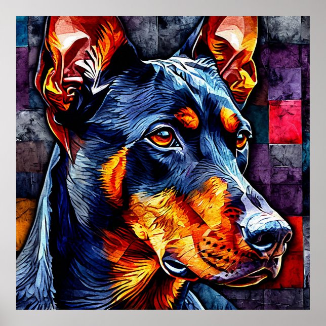 Póster Lindo perro Doberman (Frente)