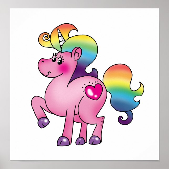 Póster lindo poni unicornio (Frente)