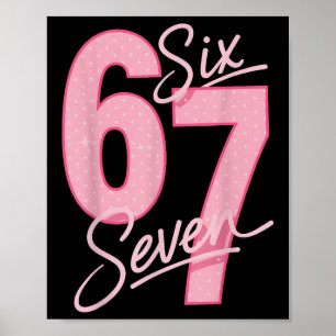 Póster Lindo Rosa 67 Seis Siete Divertido Meme Mujeres Ch