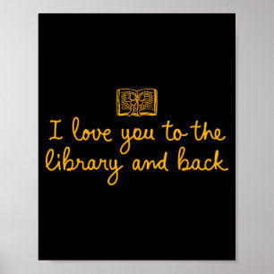 Póster Lindo te amo biblioteca atrás divertido librero ci