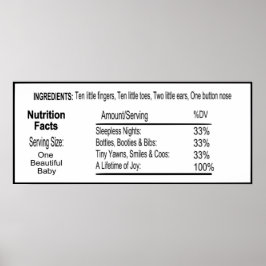 Póster lindos bebés Hechos de nutrición