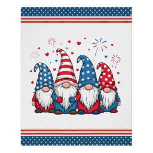 Póster Lindos Gnomos Americanos de Dibujos Animados de EE