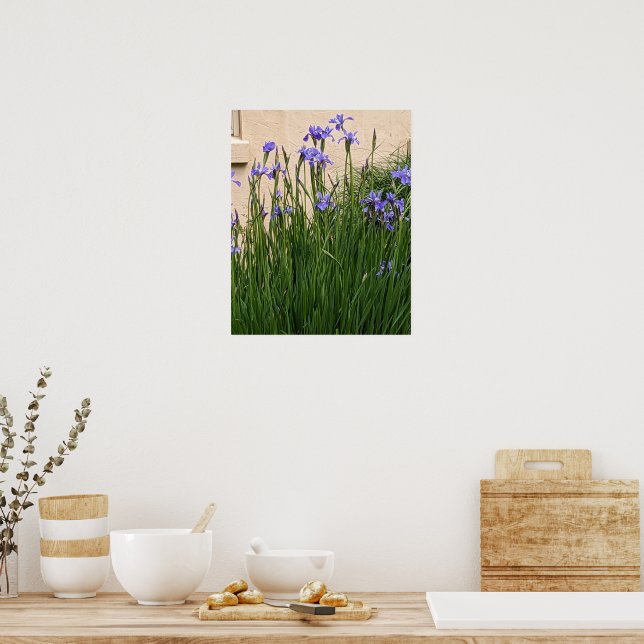 Póster Lindos Lirios Morados Florales (Cocina)