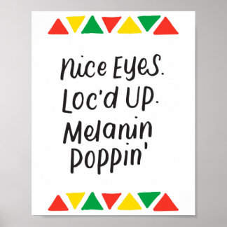 Póster Lindos Ojos Con Mechas Con Melanina Brillante Rega