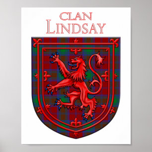 Póster Lindsay Tartan Scottish Plaid Lion Rampant