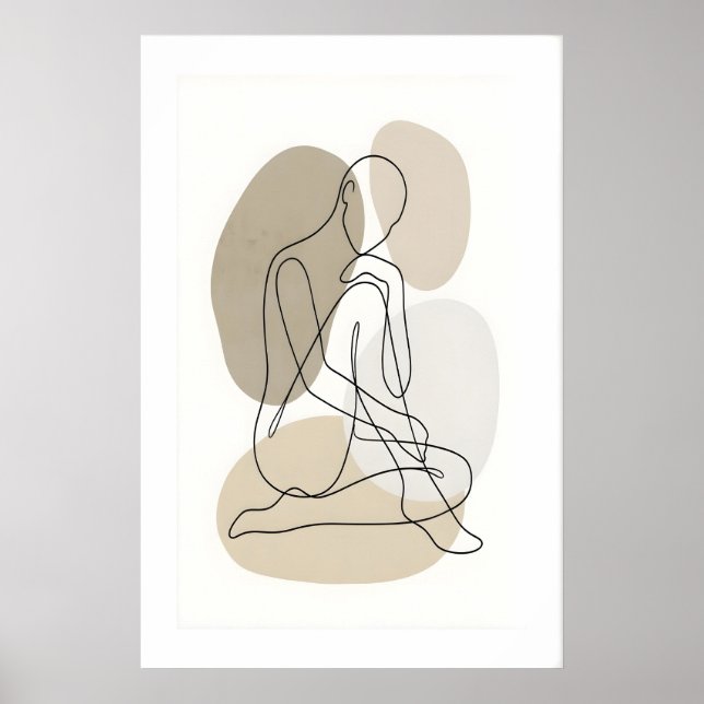 Póster Line Art Figure Print Single Contour Drawing (Frente)