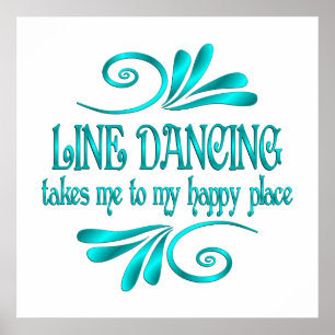 Póster Line Dancing Happy Place