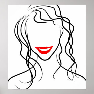 Póster Line Lady