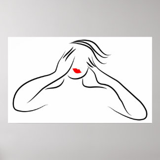 Póster Line Lady