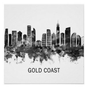 Póster Línea aérea aérea de Australia Gold Coast