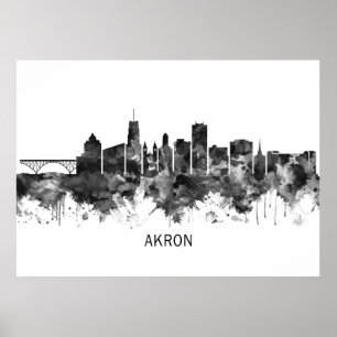 Póster Línea aérea Akron Ohio