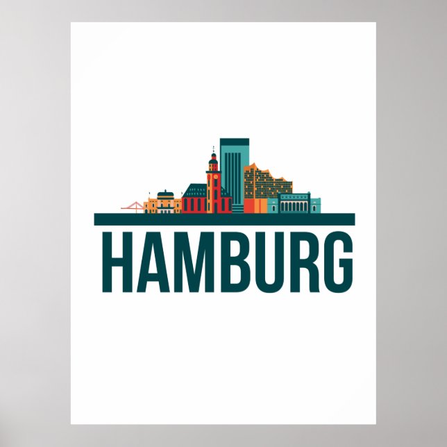 Póster Línea aérea alemana de Hamburgo (Frente)