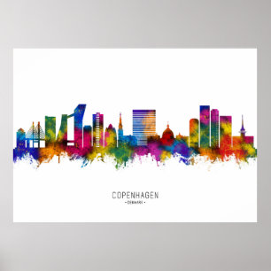 Póster Línea aérea danesa de Copenhague
