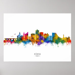 Póster Línea aérea de Adana Turkey
