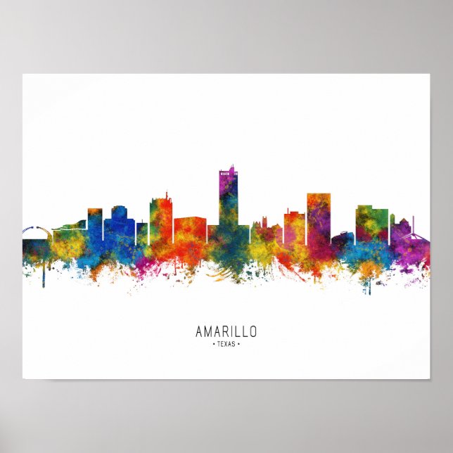 Póster Línea aérea de Amarillo Texas (Frente)