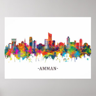 Póster Línea aérea de Amman Jordan