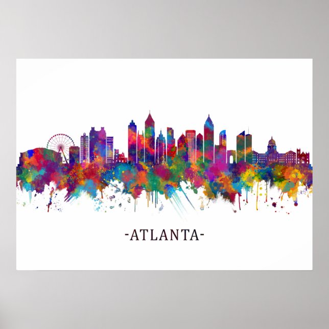 Póster Línea aérea de Atlanta Georgia (Frente)