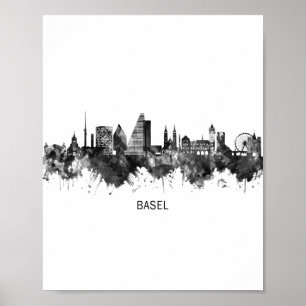 Póster Línea aérea de Basilea Suiza