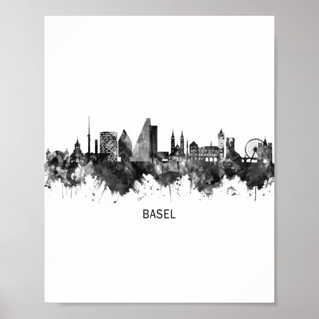 Póster Línea aérea de Basilea Suiza (Frente)